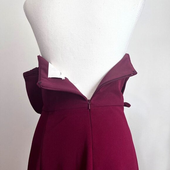 WATTERS & WATTERS BURGUNDY CREPE REMOVABLE SLEEVE FORMAL EVENING DRESS - 22W - Picture 7 of 16